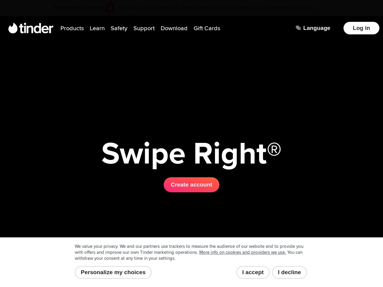 Screenshot of Tinder